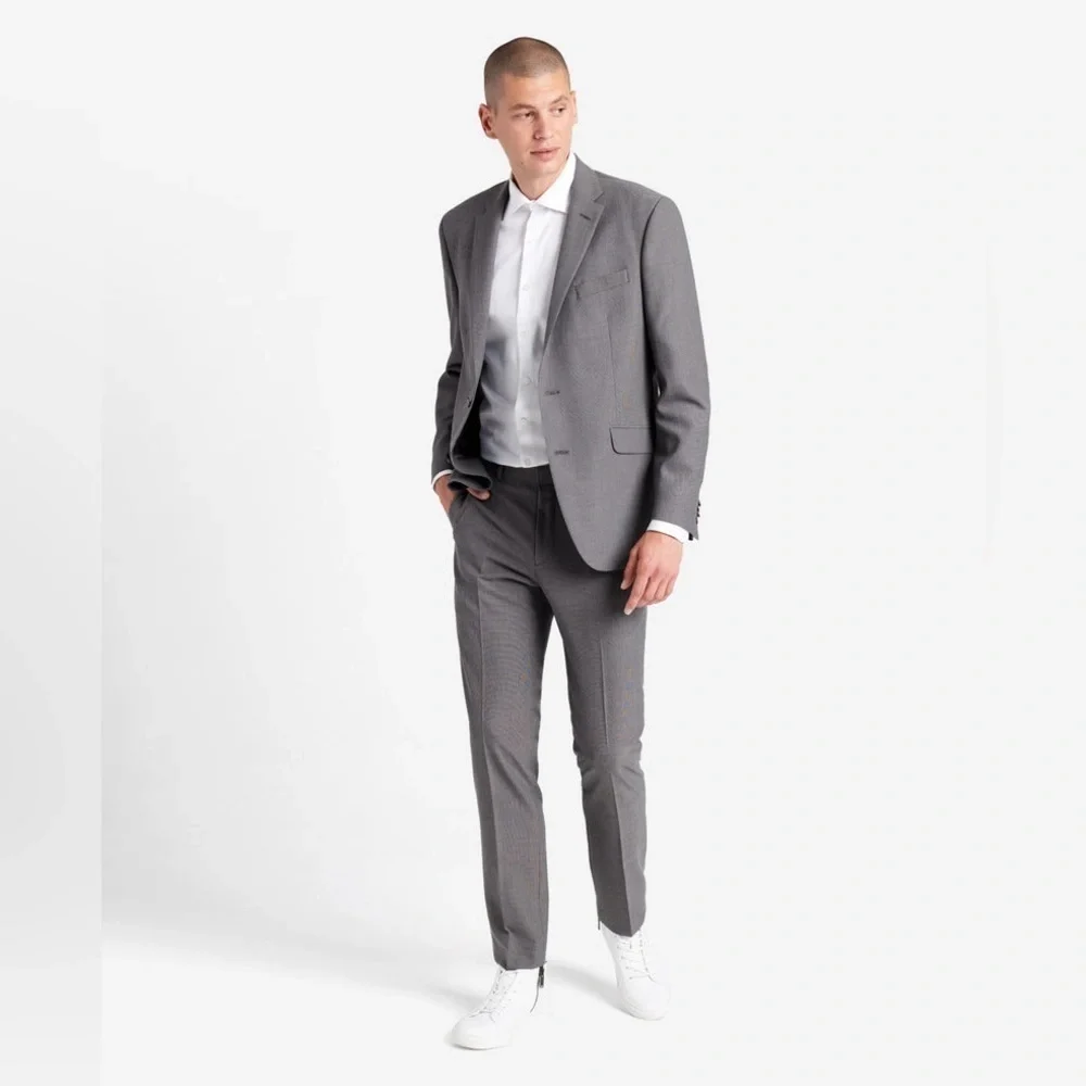 NEW Kenneth Cole NY Mens 2 Piece Suit Slim Fit Wool Stripe 38R W32 42S W36 NWT